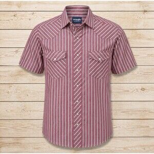 Wrangler Western Mens Button Down Plaid Shirt Size XLT Short Sleeve Pearl Snap